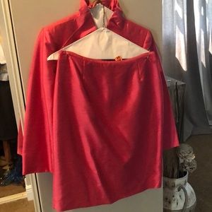 2 piece hot pink Tahari suit